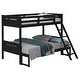 preview thumbnail 40 of 41, Modern Style Twin/Full Bunk Bed with Built-In Ladder