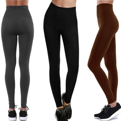 HighWaisted Fleece Lined Leggings Regular Plus Sizes Warm Soft Stretchy Wear