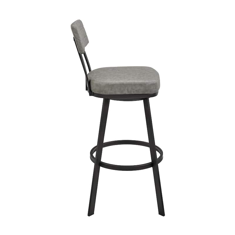 Jinab Upholstered Metal Swivel Bar or Counter Height Bar Stool