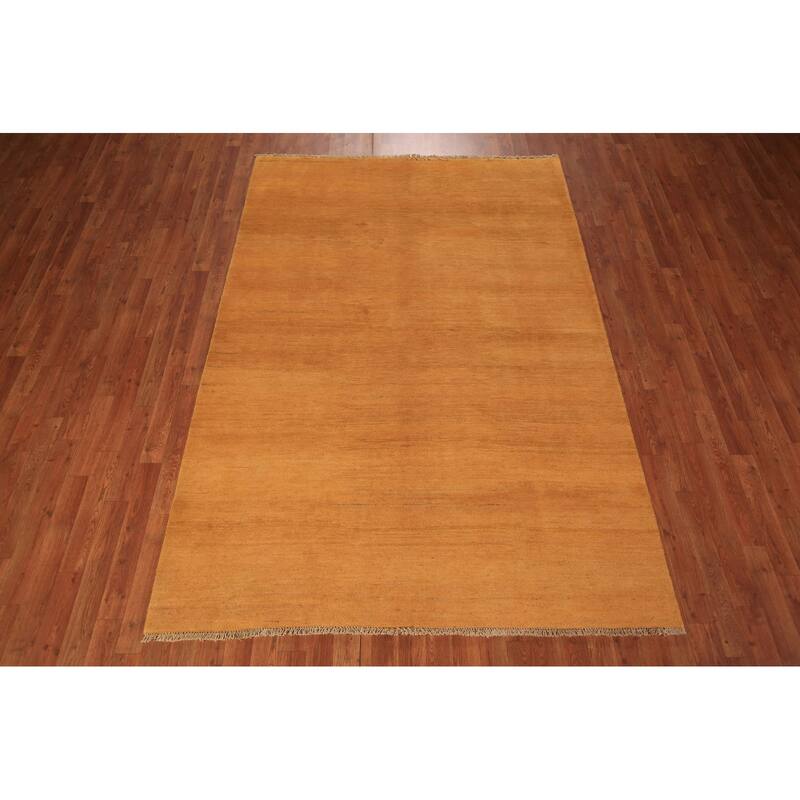Modern Gabbeh Oriental Area Rug Handmade Wool Carpet - 5'7" x 8'1"