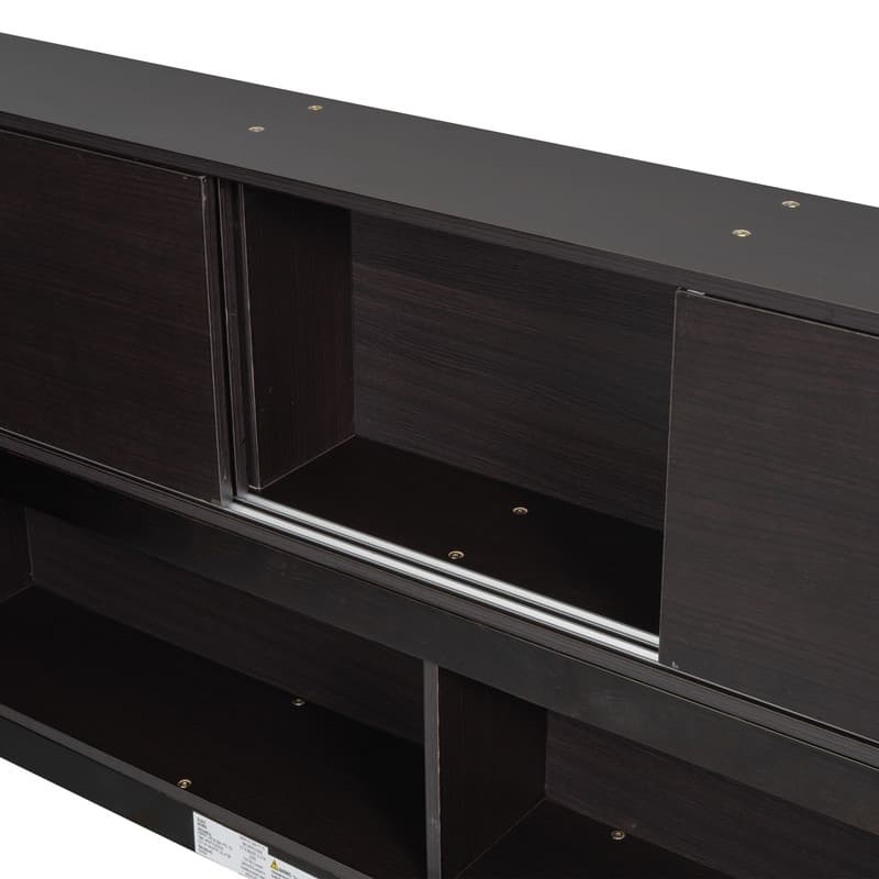 Full Size Wood Floor Bed with L Shape Bookcases,Without Slats