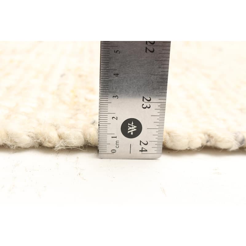 ECARPETGALLERY Braid weave Sienna Cream Wool Rug - 5'0 x 7'8