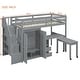 preview thumbnail 3 of 18, Twin Size Loft Bed with Stairs, Bookshelf, Drawers,Desk & Wardrobe - Gray