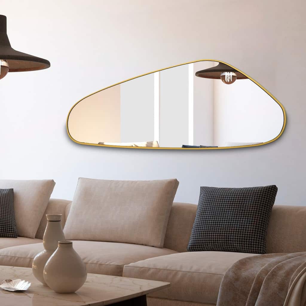 Asymmetrical Irregular Aesthetic Wall Mirror - 50 x 20 Inches