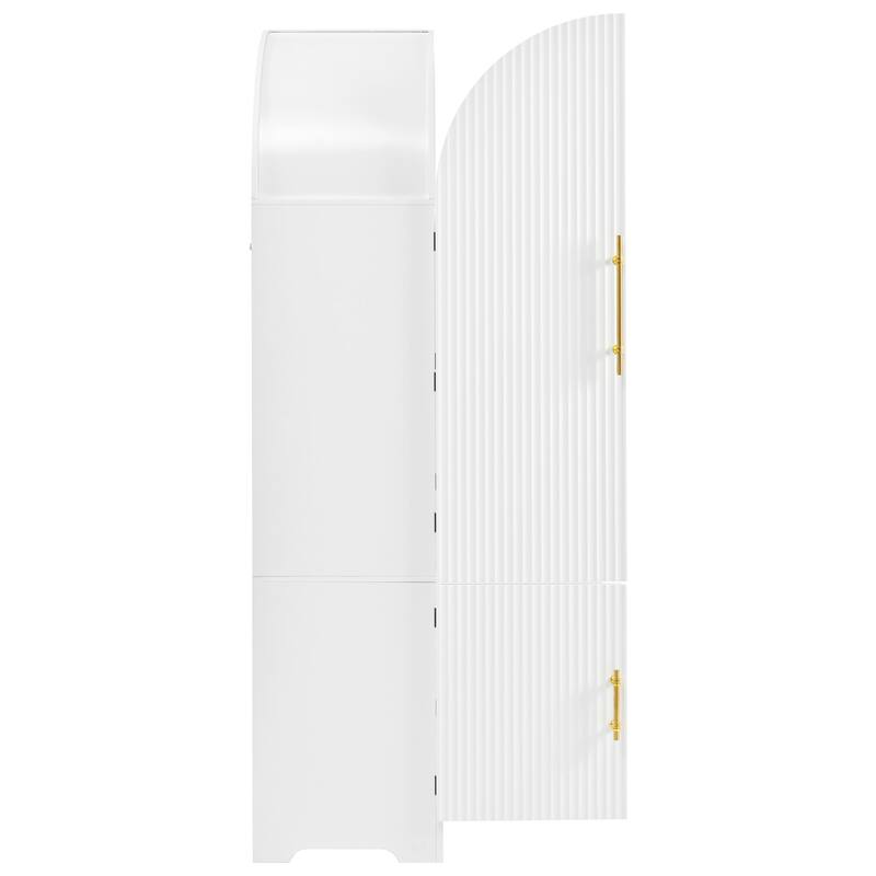 Arched Kitchen Pantry Cabinet Large Wooden Storage Cupboard with Doors, 8 Adjustable Door Shelves, 3 Interior Shelves & Drawer