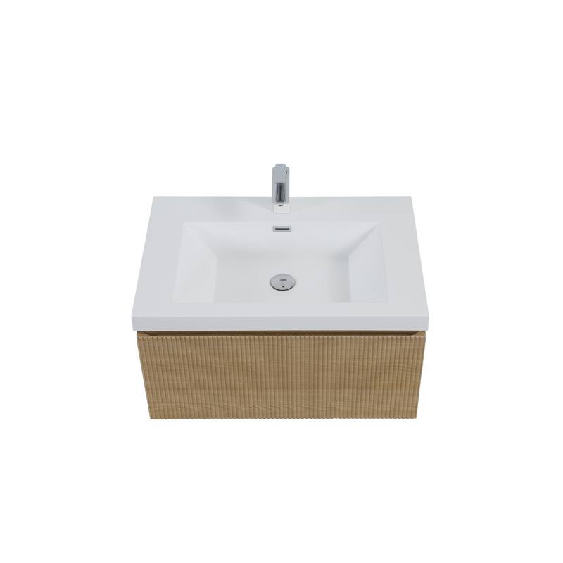 Wall Mounted Bathroom Vanity with Solid Surface Sink
