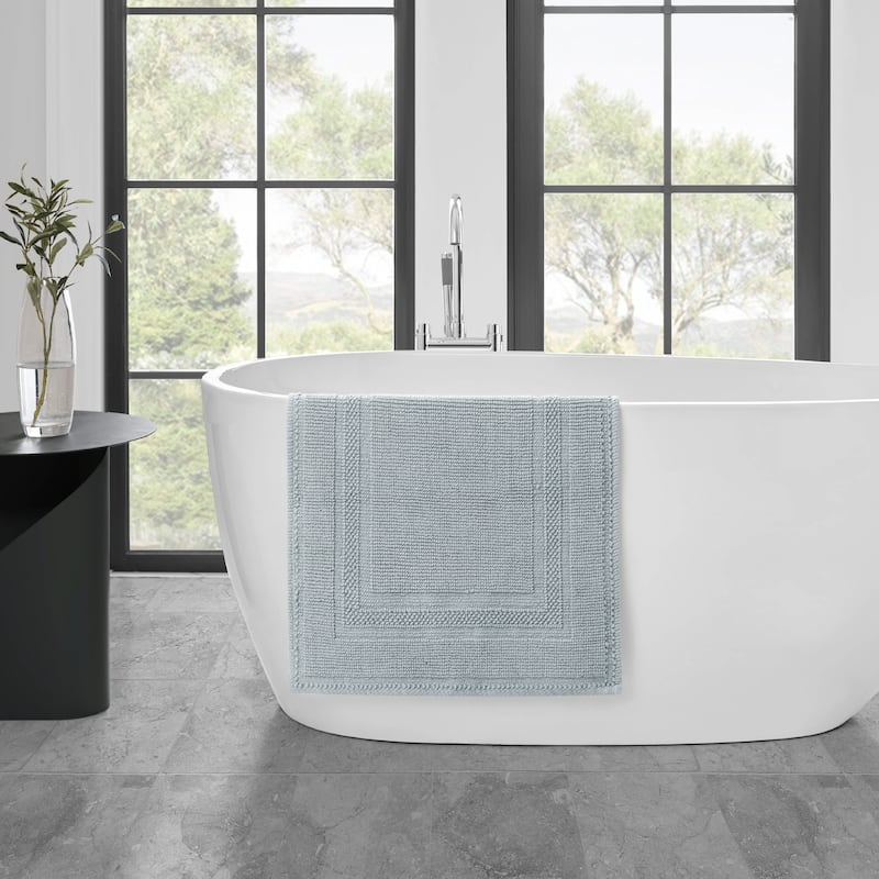 Jean Pierre Cotton Stonewash Racetrack 17 x 24 in. Bath Rug