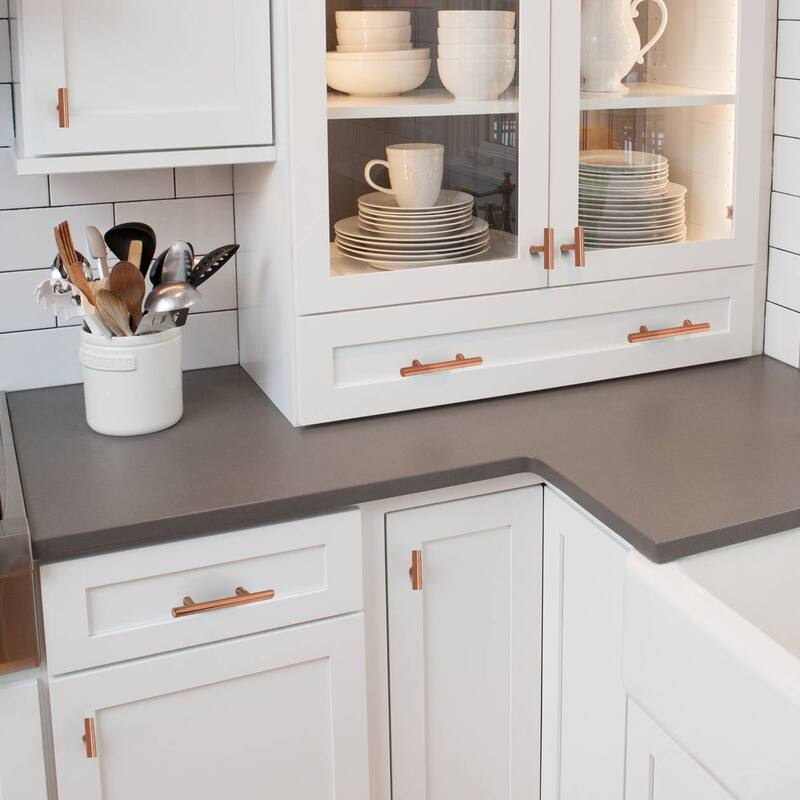 3 Inch Hole Center Copper Kitchen Cabinet Handles 100% Solid Brass Drawer Pulls (5-PACK)