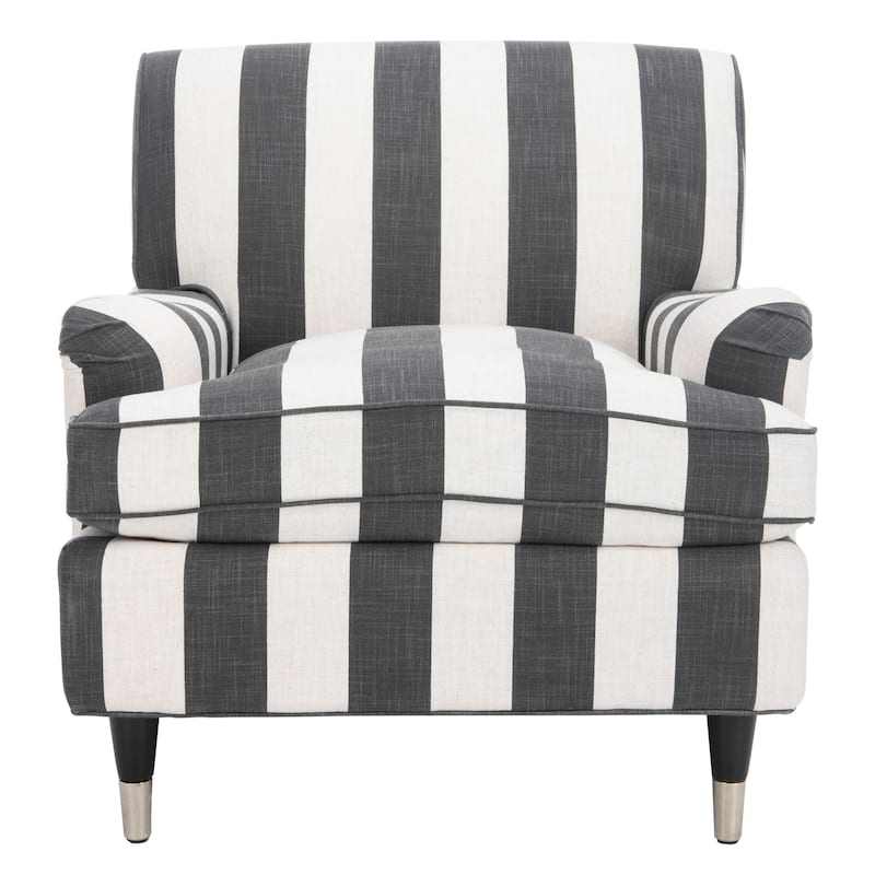 SAFAVIEH Nurhayat Club Chair - 29Wx34Dx32H - Black/White