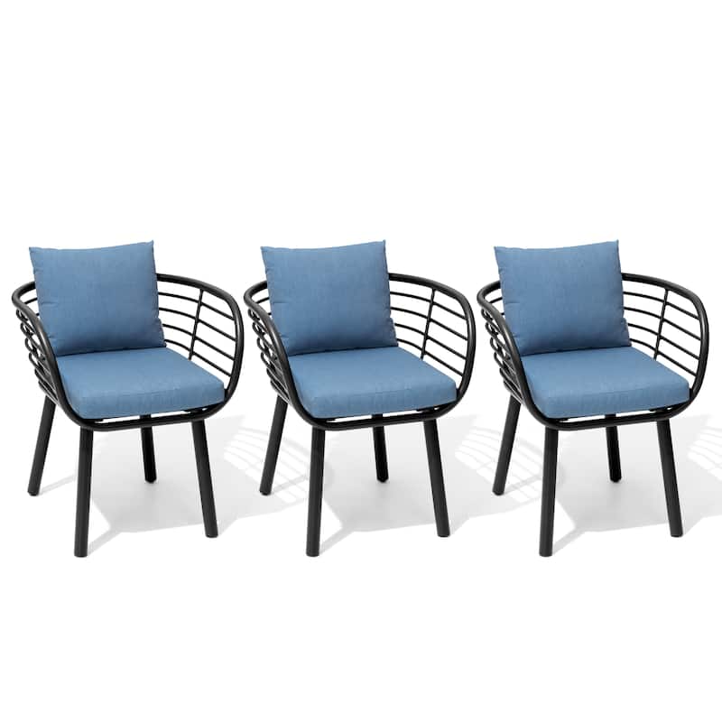 Aluminum Dining Chair with Sunbrella Seat and Back Cushions