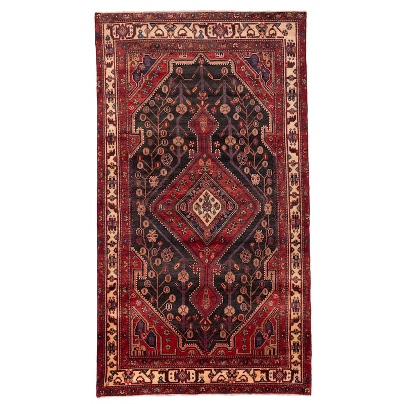 ECARPETGALLERY Hand-knotted Anadol Vintage Navy, Red Wool Rug - 4'6 x 8'2