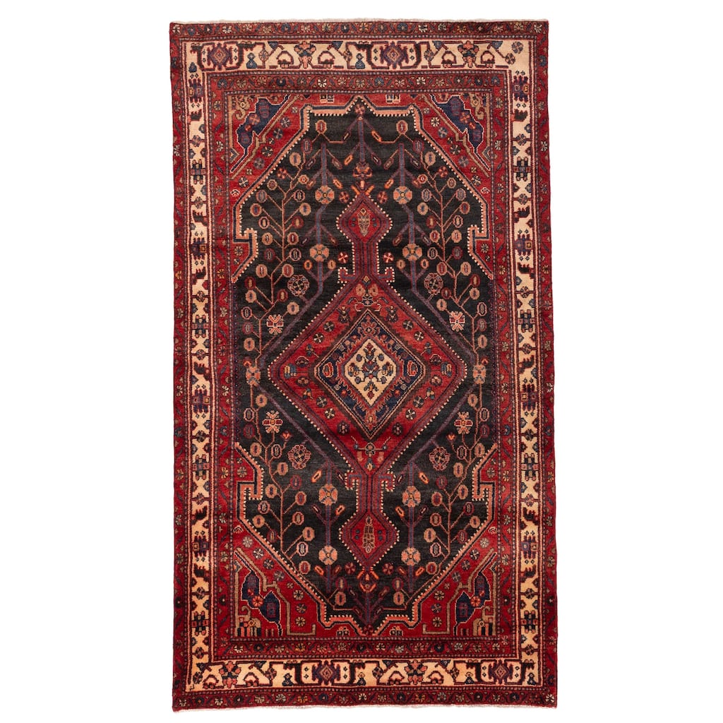 ECARPETGALLERY Hand-knotted Anadol Vintage Navy, Red Wool Rug - 4'6 x 8'2