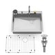 preview thumbnail 3 of 5, 30In 304 Stainless Steel Kitchen Sink Set,Waterfall Faucet,Glass Rinser - 30x22x9 Inch