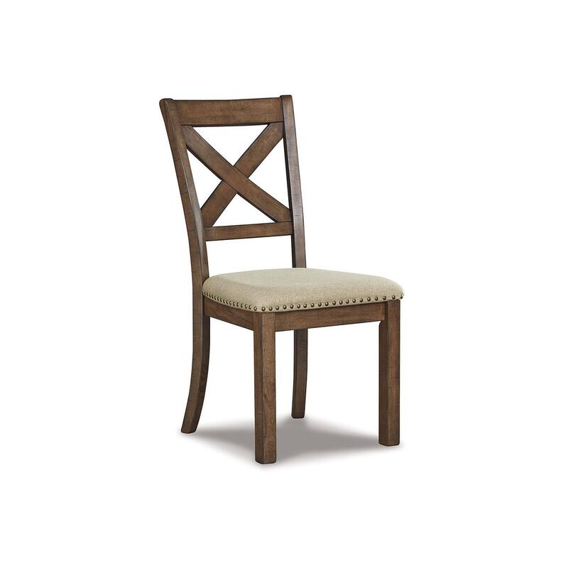 Moriville Beige Upholstered Nutmeg Finish Dining Side Chairs (Set of 2)