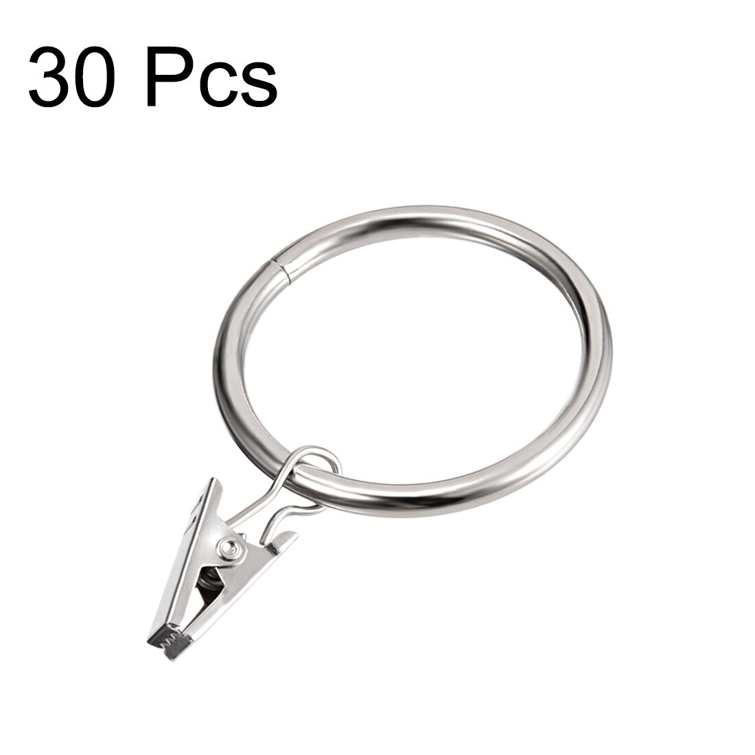 Curtain Clip Rings w Hooks 1.25Inch Inner Dia 3.5mm Thick Drapery Ring 30 Pcs 