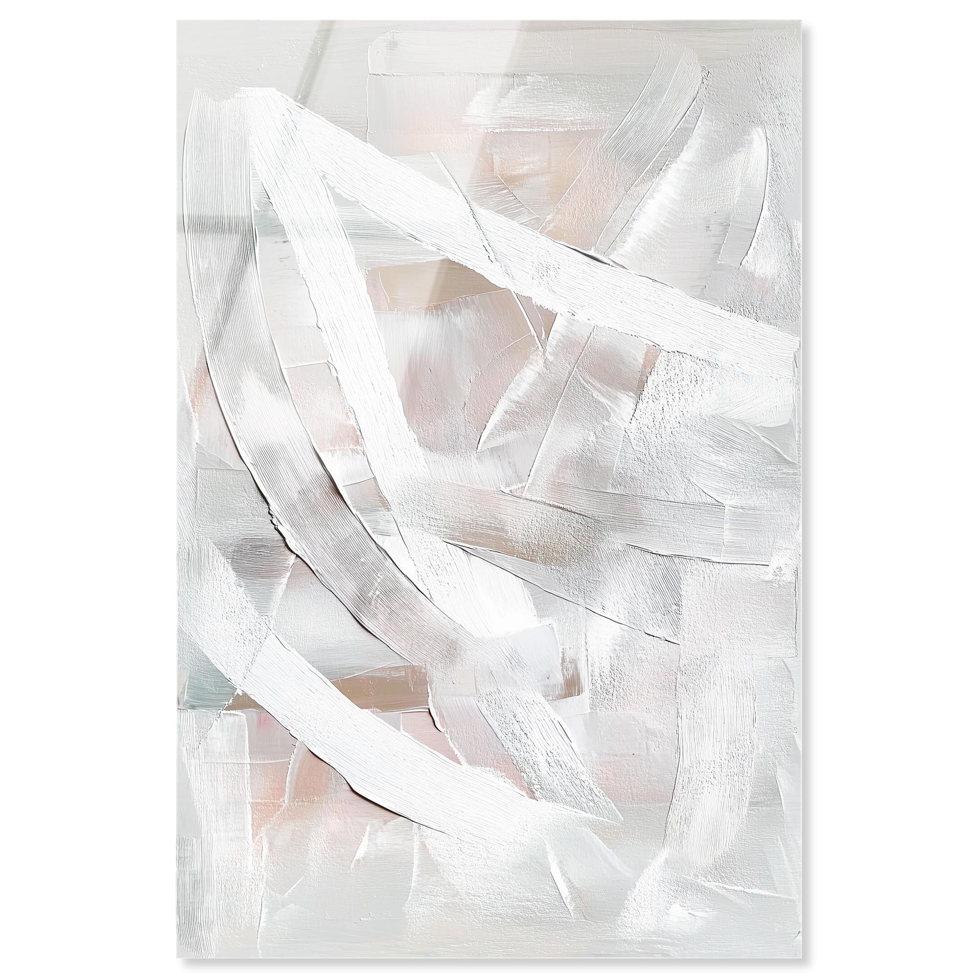 Thick White Texture I Acrylic by Art Remedy, Ready to Hang