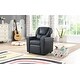 preview thumbnail 3 of 16, Kids Upholstered Couch with One Cup Holder, Footrest, Backrest, Toddlers Velvet Recliner with Headrest and Footrest
