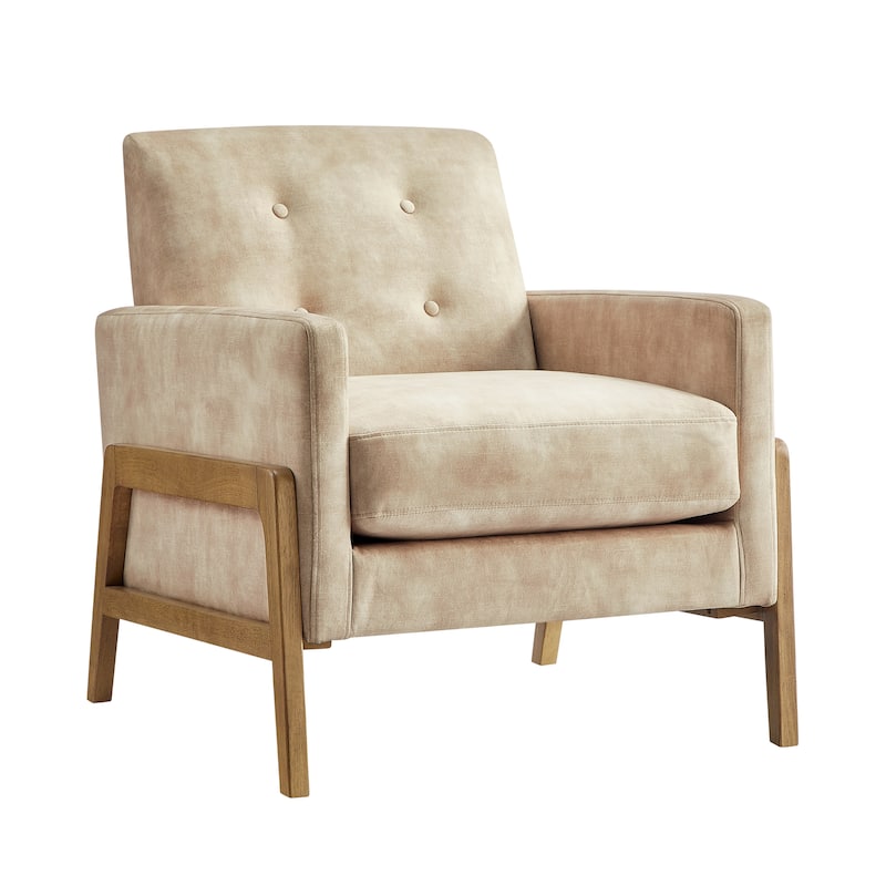 Margrate Wood Arm Tufted Back Accent Chair by Greyson Living