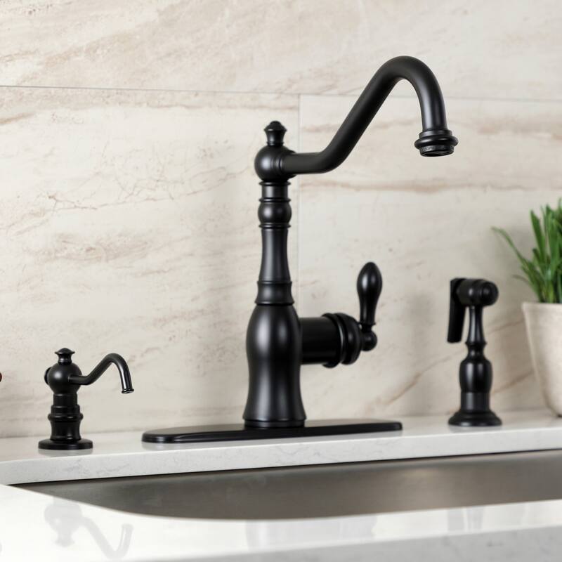 American Classic Single-Handle Kitchen Faucet with Brass Sprayer