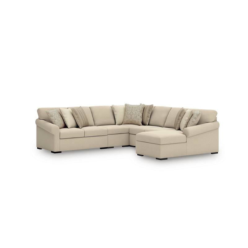 Signature Design by Ashley LadyMae Beige 5-Piece Sectional with Chaise