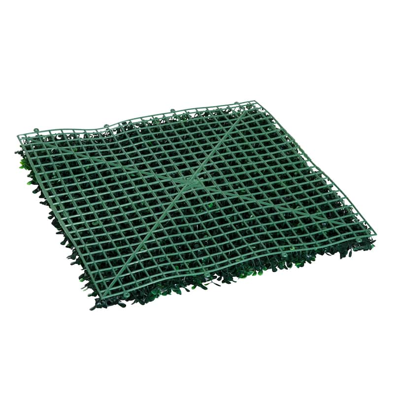 Outsunny Green Soft 19.75-inch Artificial Milan Grass Panel (Set of 12)