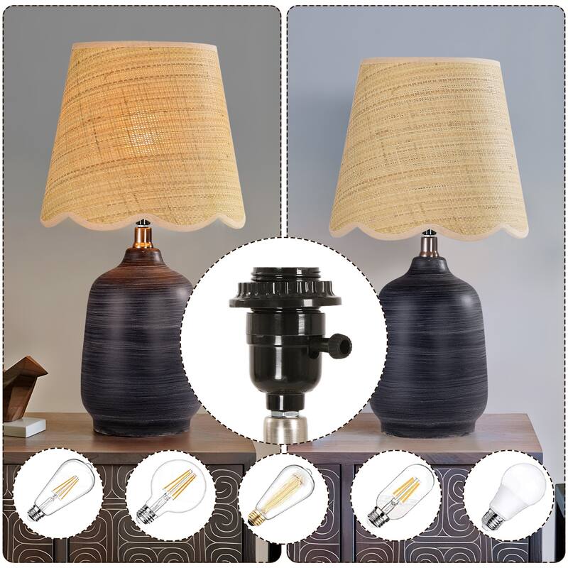 Traditional Ceramic Woven Table Lamp for Living Room