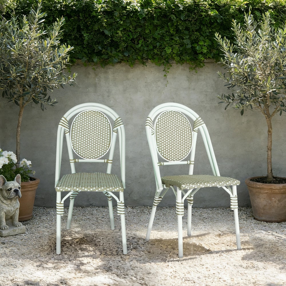 Remi Outdoor French Cafe Style Chairs (Set of 2) by Christopher Knight Home