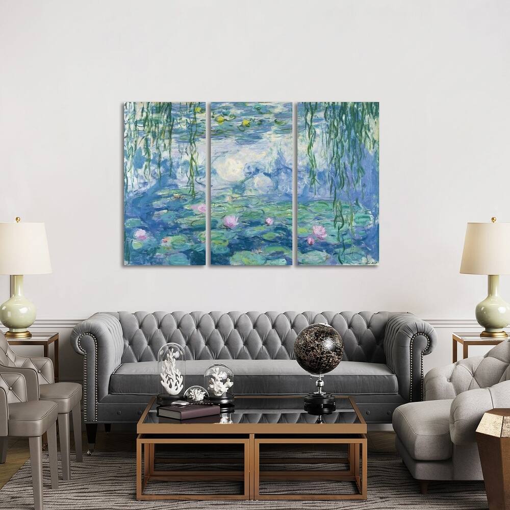 iCanvas "Waterlilies, 1916-19 " by Claude Monet 3-Piece Canvas Wall Art Set