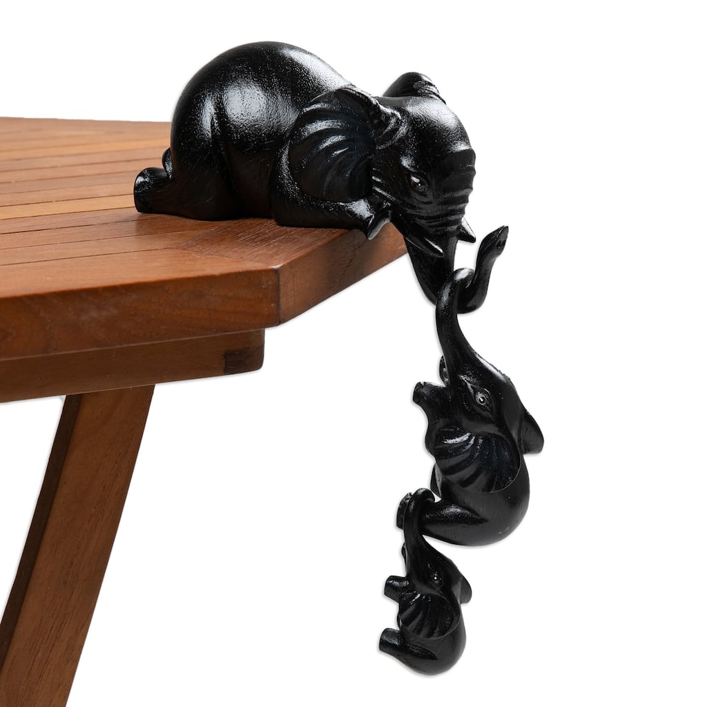 Novica Handmade Nocturnal Family Fun Wood Sculptures (Set Of 3)