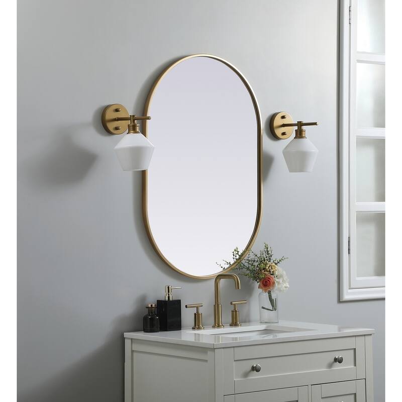 Indigo Home Metal Frame Oval Mirror 24x36 Inch