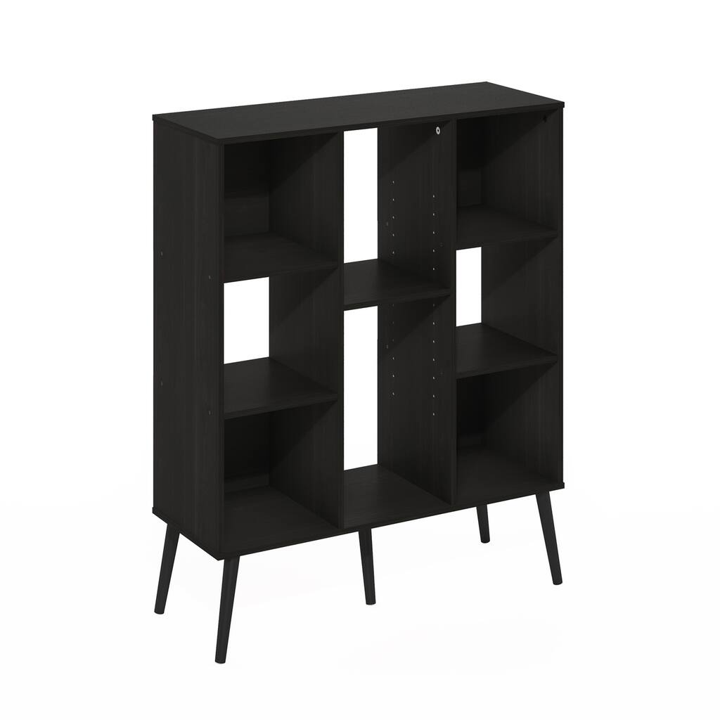 39.35 in. Tall Espresso Wood 8-Shelf Bookcase