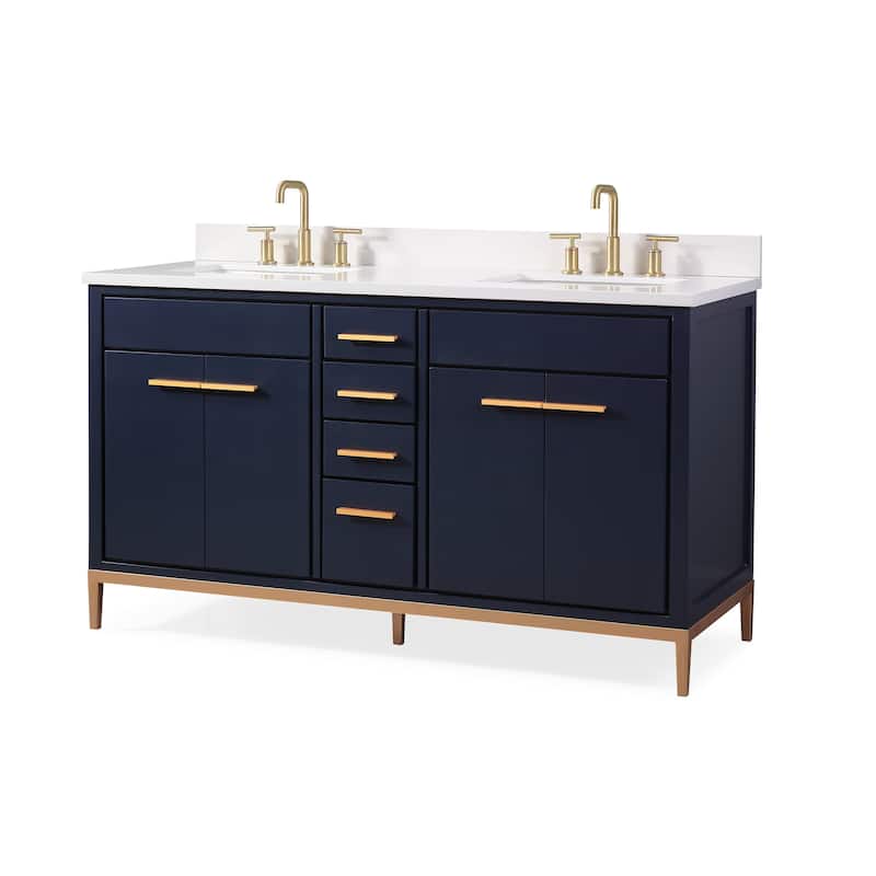 60" Tennant Brand Modern Style Beatrice Double Sink Bathroom Vanity