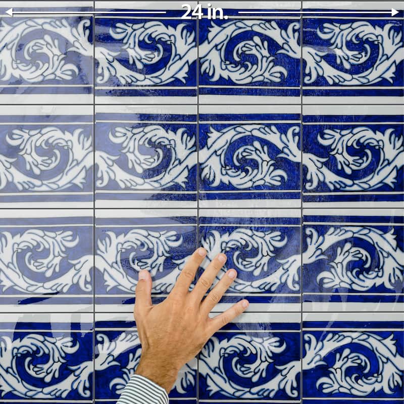 Merola Tile Provincial Deco Marina 6" x 6" Porcelain Wall Tile - (1 Tile)