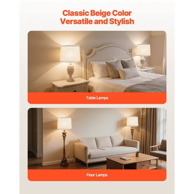 Modern Lamp Shade Set with Harp for Soft Lighting Home Decor