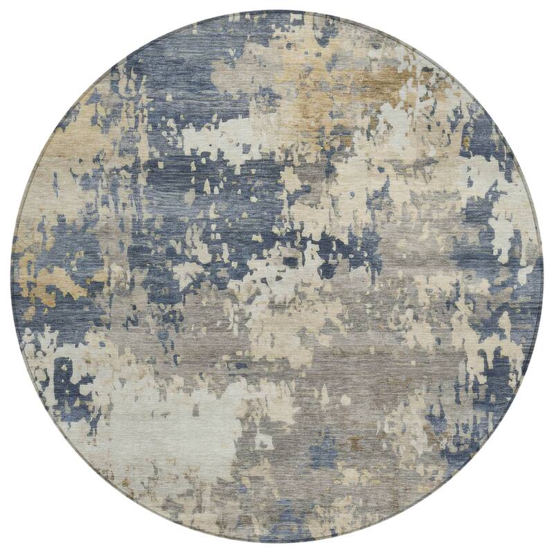 Machine Washable Indoor/Outdoor Contemporary Blend Chantille Rug