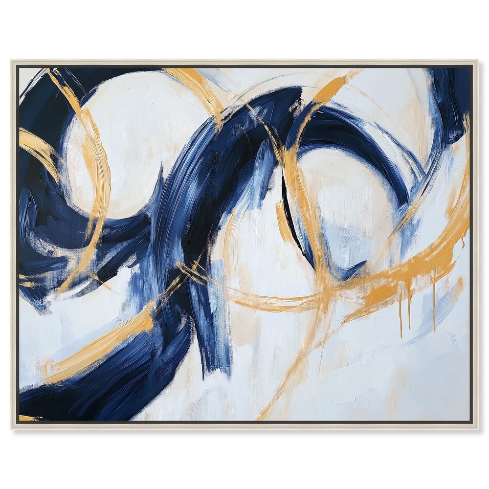 Navy and Gold Rings I Canvas by Art Remedy