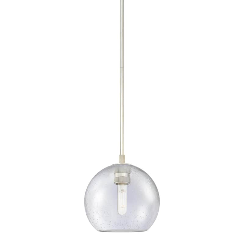 Innovations Lighting 434-1S-8-8 Crown Point Pendant Globe Crown Point - Polished Nickel / Seedy
