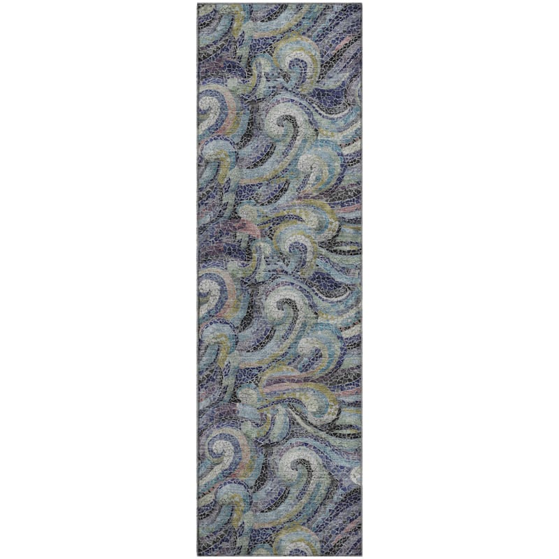 Premium Washable Super Soft Contemporary Mosaic Wave Mayfield Rug