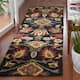 SAFAVIEH, Handmade Marietje Blossom French Country Wool Area Rug - 2'3" x 20' Runner - Charcoal/Multi