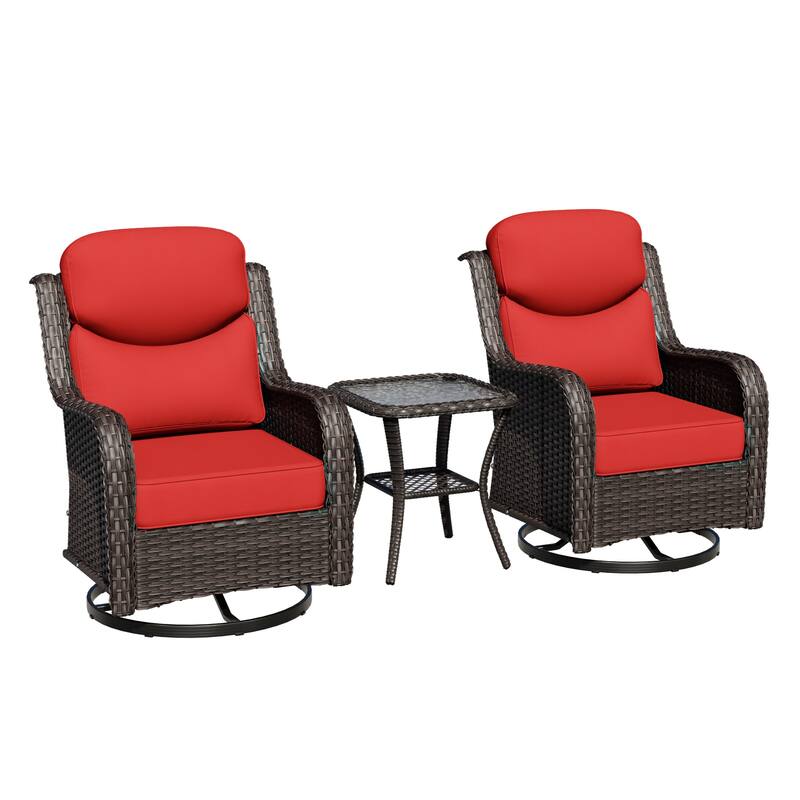 COZYWOR 2-person Outdoor Rattan Seating Group With Cushions