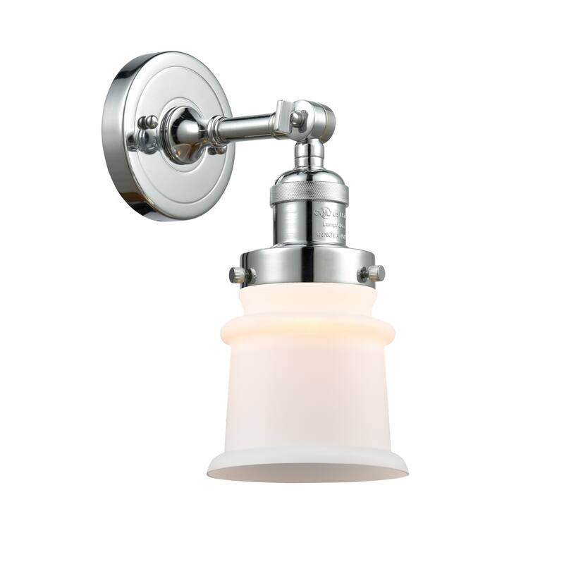Innovations Lighting Small Canton Single Light 11" Tall Bathroom - Polished Chrome / Matte White