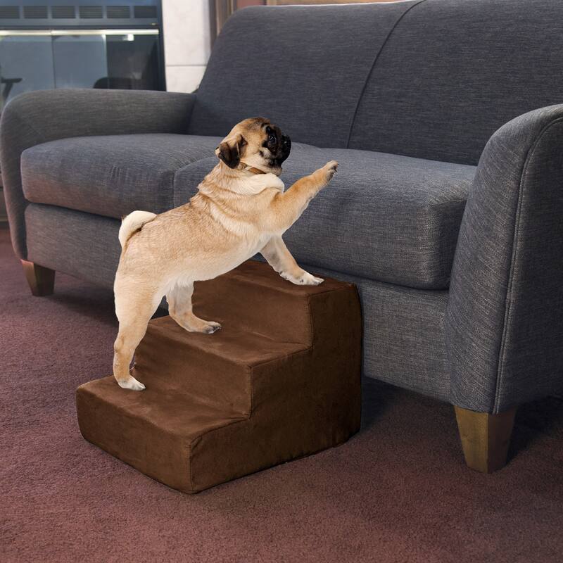 Petmaker 3-Step Pet Stairs with Removable Zippered Microfiber Cover