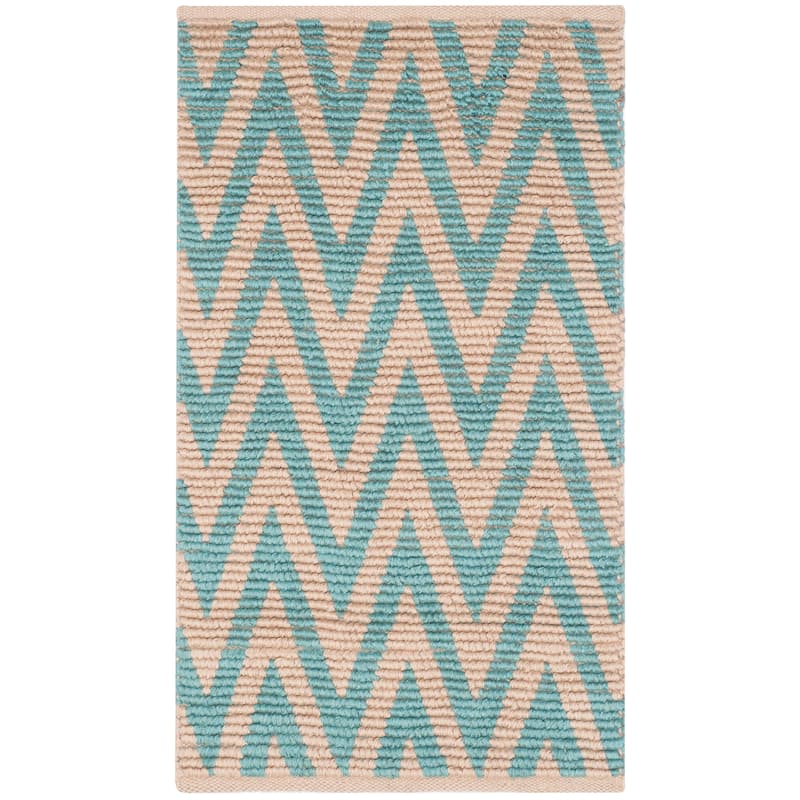 SAFAVIEH Handmade Cape Cod Marylaure Coastal Jute Rug - 2'3" x 3'9" - Natural/Turquoise