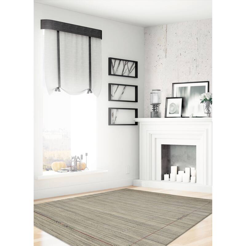 ECARPETGALLERY Hand Loomed Kashkuli Gabbeh Grey Wool Rug - 8'1 x 9'11