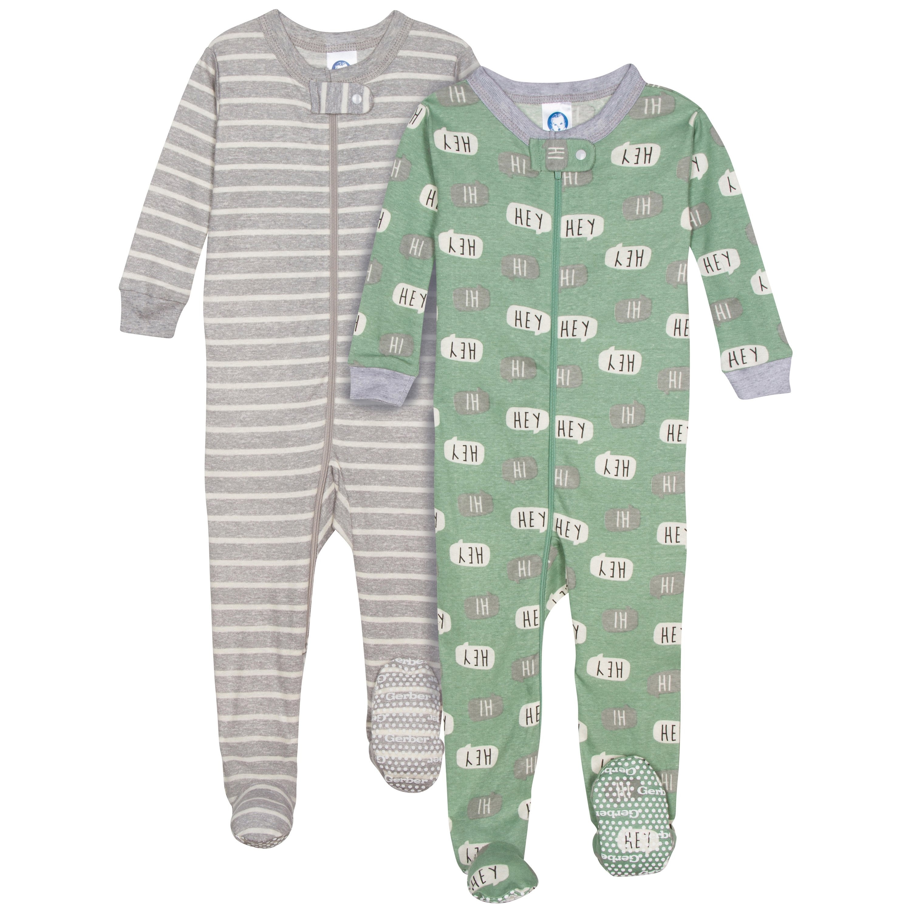 Shop 2 Pack Boys Organic Footed Pajamas Hey Overstock 30860183