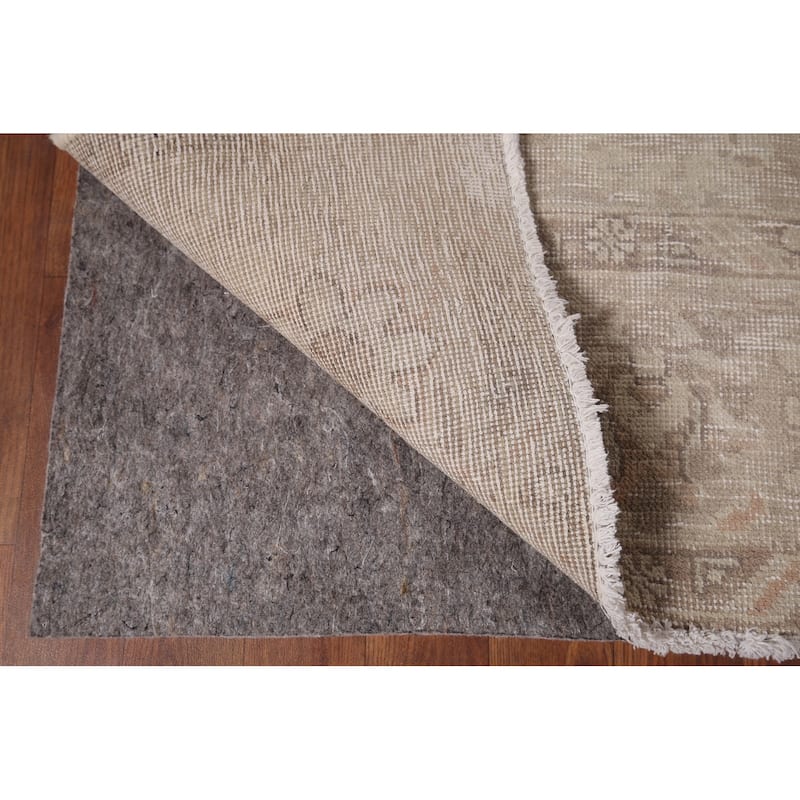 Distressed Tabriz Vintage Persian Rug Handmade Muted Wool Carpet - 6'2" x 9'2"