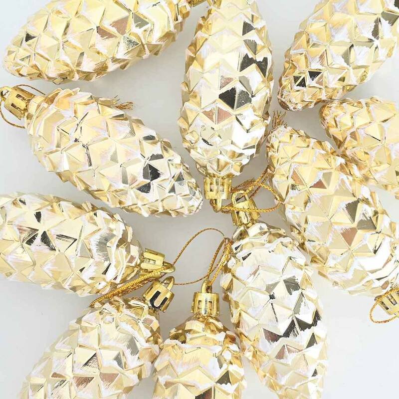 vidaXL Christmas Pine Cone Ball 40 pcs Gold - 1.5 x 3.6 inch (W x H)