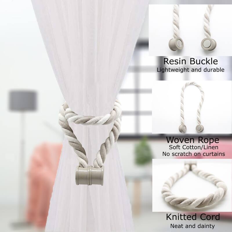 Magnetic Braided Cord Curtain Tieback Durable Woven Design Easy Use