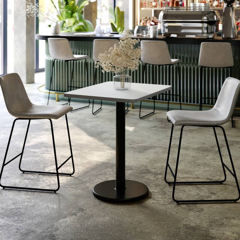 24'' x 30'' Rectangular Laminate Table Top with 18'' Round Table Height Base - 24"W x 30"D x 31.125"H