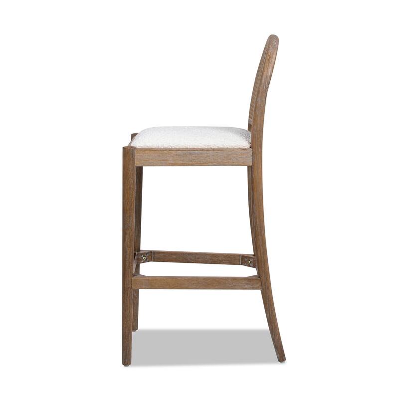 Curved Back Cane Rattan Bar Stool